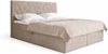 MEBLINI Boxspringbett BORGIO 160x200 cm mit Bettkasten – H3/Dunkelbeige Samt Polsterbett - Gepolstert Doppelbett mit Matratze und Topper - Polsterbett mit Stauraum - Bett mit Kopfteil – Stauraumbett Bild 2