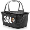 BigDean Wäschekorb mit Henkel 35L Rattan Design – Wäschewanne Made in Germany Bild 2