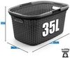 BigDean Wäschekorb mit Henkel 35L Rattan Design – Wäschewanne Made in Germany Bild 3