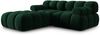 Micadoni Modulares Sofa Bellis 3-Sitzer mit flachem Modul Samt Bluvel Flaschengrün Bild 2