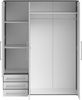 Stella Trading LYSS Kleiderschrank weiß mit Schubladen - Vielseitiger Schlafzimmerschrank 3-türig in Weiß, Graphitfarben - 155 x 194 x 58 cm (B/H/T) Bild 4