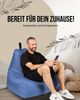 PATCH HOME Lounge Sessel Sitzsack– XL – Blaugrau, bequemer Sitzsack aus Luxus-Polyester-Gewebe, bereits befüllt Bild 2