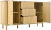 Sideboard mit Rattantüren & 3D-Wellenschubladen, 140x40x80 cm, Natur Bild 5