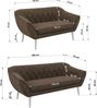 Skandinavisches Sofa Set PIRS 3-2, Komplettset, Wellenfederung, weiße Füße, Sitzgruppe, Polstermöbel Set - Braun Velvet Bild 5
