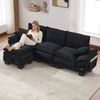 Modulares 3-Sitzer Sofa mit Hocker B 260 x T 132 x H 84 cm aus Cord mit USB-C Bild 4
