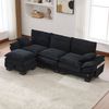 Modulares 3-Sitzer Sofa mit Hocker B 260 x T 132 x H 84 cm aus Cord mit USB-C Bild 2