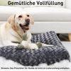 Hundebett Grosse Hunde Waschbar Hundekissen flauschig Dunkelgrau 90x60cm Bild 2