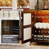COSTWAY Weinschrank mit LED Küchenschrank mit Rollen& verstellbarem Regal 108cm Bild 4