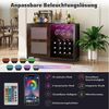 COSTWAY Weinschrank mit LED Küchenschrank mit Rollen& verstellbarem Regal 108cm Bild 3