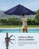 SONGMICS Sonnenschirm 300 cm, UPF 50+, Strandschirm, beidseitig um 30° knickbar, Sonnenschutz, mit Kurbel zum Öffnen/Schließen, für Terrasse, Balkon, Pool, mit Ständer, blau Bild 3