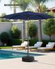 SONGMICS Sonnenschirm 300 cm, UPF 50+, Strandschirm, beidseitig um 30° knickbar, Sonnenschutz, mit Kurbel zum Öffnen/Schließen, für Terrasse, Balkon, Pool, mit Ständer, blau Bild 2