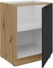 Küchen Unterschrank 60 cm Küche ARIA Schwarz ultra matt + Eiche Artisan matt, hochwertige Fronten mit Anti Fingerprint Beschichtung Küchenzeile Küchenblock Bild 3