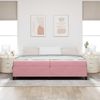 vidaXL Bettrahmen mit Matratze Rosa 200 x 200 cm Stoff 3399089 Bild 3