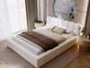 GRAINGOLD Plaza Polsterbett 140x200, Doppelbett mit Bettkasten, gepolstertes Kopfteil, Velour-Stoff, Creme Bild 4