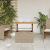 vidaXL Gartentisch Beige 90x55x71 cm Poly Rattan und Akazienholz 368277 Bild 3