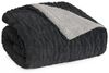 Blumtal Wohndecke, Oeko-TEX zertifiziert, waschbar, weiche Sherpa-Innenseite, Anthrazit/Grau, 230x270 cm Bild 4