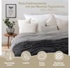 Blumtal Wohndecke, Oeko-TEX zertifiziert, waschbar, weiche Sherpa-Innenseite, Anthrazit/Grau, 230x270 cm Bild 2