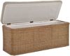 Krines Home Sitztruhe Breiter Rattan Wäschekorb 115cm mit Deckel Wäschetruhe XXL Sitzbank, schmal Flur Bank Sitzhocker Wäschesammler Sitz-Truhe Natur Rechteckig Bild 4