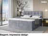 MEBLINI Boxspringbett TAPO 2 180x200 cm mit Bettkasten - H3/Grau Samt Polsterbett - Doppelbett mit Topper & Taschenfederkern-Matratze Bild 2