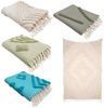Ibiza Style Couchdecke 130x170cm » Wolldecke mit Fransen » Dekodecke 100% Baumwolle » Wohndecke im Boho Style » Kuscheldecke - Beige Bild 2