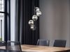 LED Pendelleuchte 5 flammig in Schwarz-Glaskugeln Rauchglas, Höhe 183cm Bild 5
