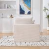 Flieks Einzelsofa Cord Quadrat – Einzelsitzer mit Kissen, ideal im Doppelpack für Ihr Wohnzimmer, Beige Bild 3