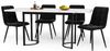 Esstisch B 140–179,5 x T 80 x H 75,5 cm, ausziehbar mit marmorierter MDF‑Platte, MDF/Metall, Schwarz/Weiß Bild 5