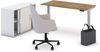 ASSMANN Schalenstuhl Consento Triest High Back gepolstert mit Rollen Hellgrau 56x63x98cm Textil Bild 3