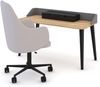 ASSMANN Schalenstuhl Consento Triest High Back gepolstert mit Rollen Hellgrau 56x63x98cm Textil Bild 4