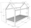 Hausbett 90x200 cm Kiefernholz Weiß Bild 3