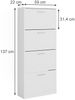 Schuhkipper Gizmo Weiß 59 x 137 cm mit 4 Fächern Vicco Bild 3