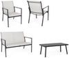 4er Garten-Set Alsara - Metall Anthrazit, Textilene Weiß Bild 2