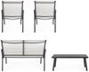 4er Garten-Set Alsara - Metall Anthrazit, Textilene Weiß Bild 5
