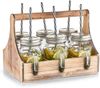 ZELLER 19747 Trinkgläser-Set 7-tlg, Glas/Metall/Holz, 29 x 22,5 x 22 cm Bild 3