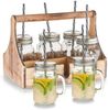 ZELLER 19747 Trinkgläser-Set 7-tlg, Glas/Metall/Holz, 29 x 22,5 x 22 cm Bild 5