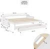 Gästebett Holzbett 90x200 cm Holzbettrahmen Weiß Stauraum Tagesbett ausziehbar Jugendbett Ausziehbett Bett mit Bettkasten Bild 3