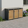 STEELSØN 'Kestra' Mülltonnenbox 3er je 120 Liter, anthrazit mit Holzoptik, Mülltonnenverkleidung aus Stahl, wetterfest, 102x62x177,5 cm, Müllbox für 3 Tonnen Bild 2