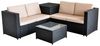 Melko Gartenlounge-Set Rattanlounge + Tisch und Kissenbox Garten Sofa Lounge Gartenmöbel, (Set), Sicherheitsglasplatte Bild 2