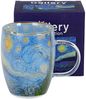 DUO ART GALLERY Glasbecher 350 ml STARRY NIGHT inspired by Van Gogh, doppelwandiges Kristallglas Bild 2