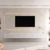 Planetmöbel TV Board 300 cm Weiß, TV Schrank mit 3 Klappen als Stauraum, Lowboard hängend oder stehend, Sideboard Wohnzimmer Bild 2