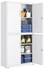 SONGMICS Aktenschrank mit 4 Türen und 5 Ebenen, 2 Schlösser, Stahl, 40x80x180 cm, Mattweiß Bild 4