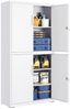 SONGMICS Aktenschrank mit 4 Türen und 5 Ebenen, 2 Schlösser, Stahl, 40x80x180 cm, Mattweiß Bild 5