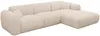 Vente-unique - POGNI Sofa SamtStoff Beige - B 165 cm x H 73 cm x L 280 cm Bild 3