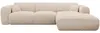 Vente-unique - POGNI Sofa SamtStoff Beige - B 165 cm x H 73 cm x L 280 cm Bild 2