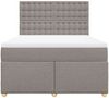 vidaXL Boxspringbett mit Matratze Taupe 160x200 cm Stoff 3291349 Bild 4