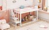 Hausbett Etagenbett Weiß 90x200 Mit Lattenrost Sicherheitsgeländer Aufbewahrungsleiter Stauraum Kiefer Massivholz 120kg Belastbar Kinderzimmer Multifunktional Spielbereich Schlafplatz Geschwisterbett Bild 4