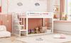 Hausbett Etagenbett Weiß 90x200 Mit Lattenrost Sicherheitsgeländer Aufbewahrungsleiter Stauraum Kiefer Massivholz 120kg Belastbar Kinderzimmer Multifunktional Spielbereich Schlafplatz Geschwisterbett Bild 5