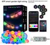 PRIISF LED-Lichterkette LED Lichterkette mit 25/50 Kugeln Beleuchtung RGB Bunt Garten Innen, mit Fernbedienung Bluetooth Smart APP Weihnachtsbäume Xmas Deko Bild 3