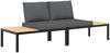 vidaXL 2-tlg. Garten-Sofagarnitur mit Kissen Schwarz Aluminium 3283705 Bild 2