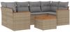 vidaXL 7-tlg. Garten-Sofagarnitur mit Kissen Beige Poly Rattan 3258202 Bild 2